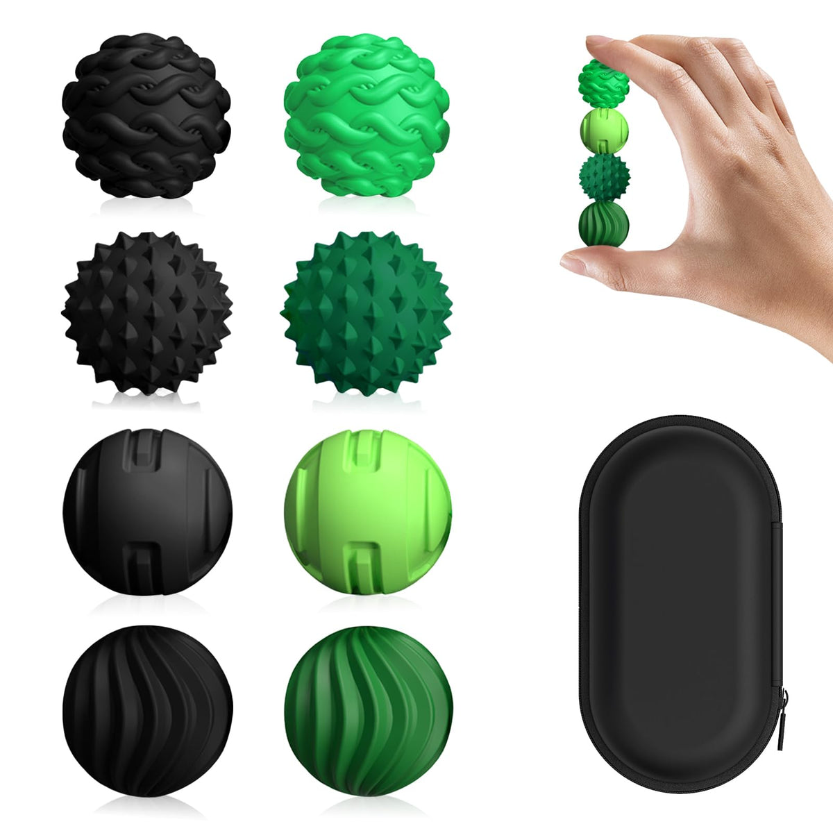 DGMDGS 8-pack silicone magnetic sensory fidget balls for portable stress relief.