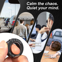 D.G.PLAYER fidget ring in office setting aiding concentration and calm