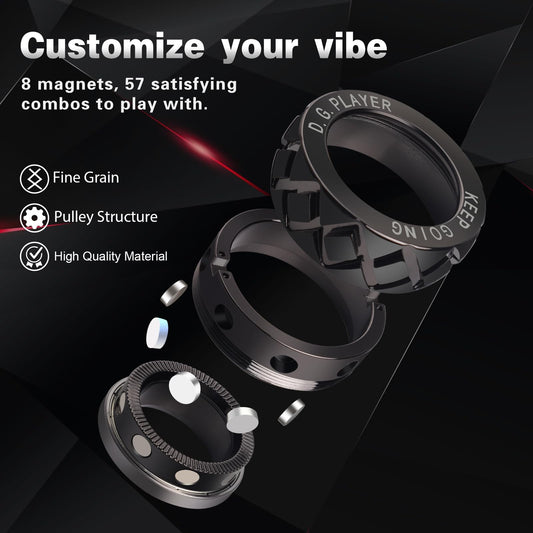 D.G.PLAYER stainless steel fidget ring closeup showing durable finish