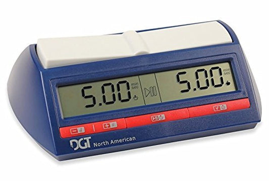 DGT North American chess clock front view with clear display