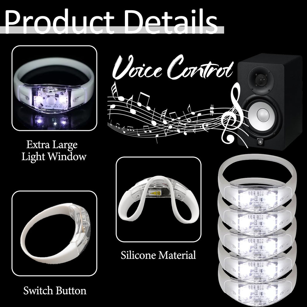 Dhseinat white LED bracelet creates a synchronized light show at concerts.