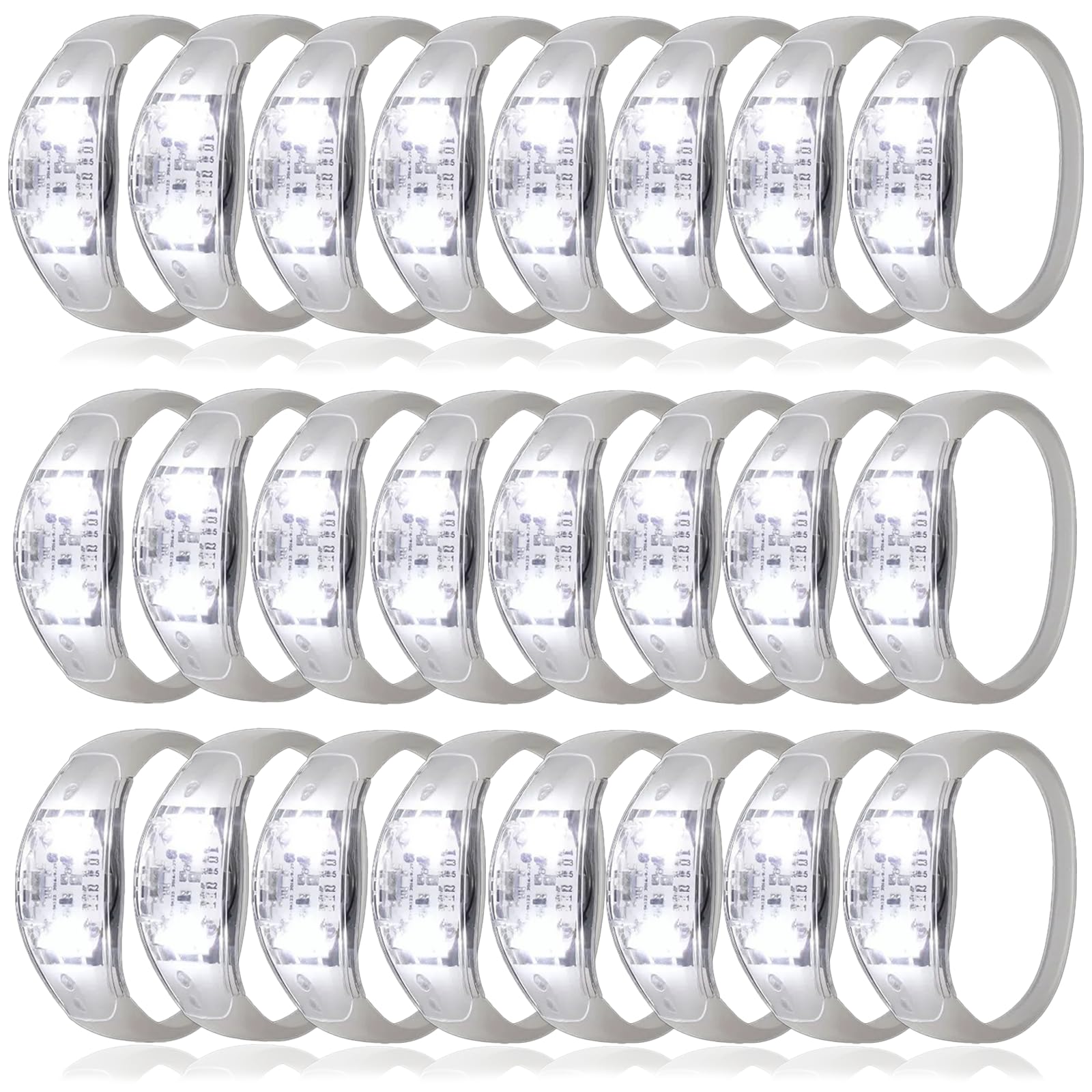 Dhseinat LED glow bracelet white flashes to music for weddings and parties.