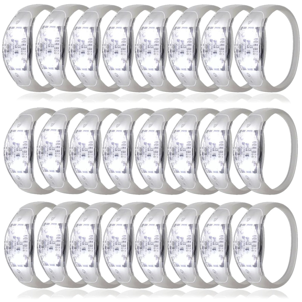 Dhseinat LED glow bracelet white flashes to music for weddings and parties.