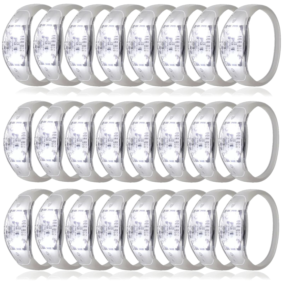 Dhseinat LED glow bracelet white flashes to music for weddings and parties.