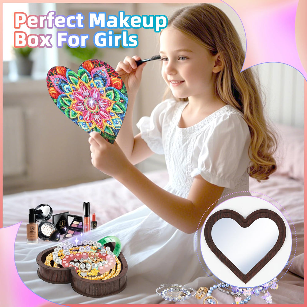 Diakud Diamond Art Kit reveals a heart design as gems are placed.