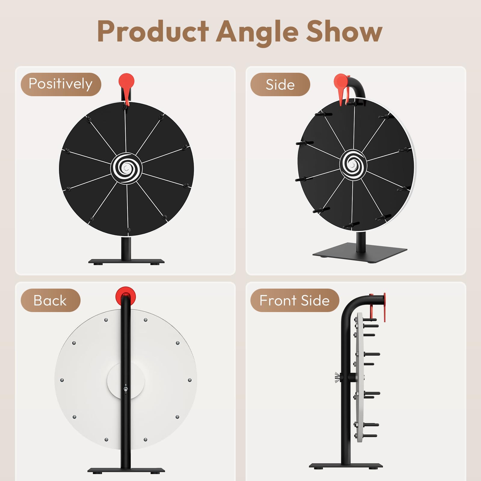 Dialorys 10-slot wheel fits a variety of prizes, raffles, and activities