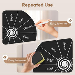 Dialorys dry-erase marker allows fast updates to prizes on the wheel