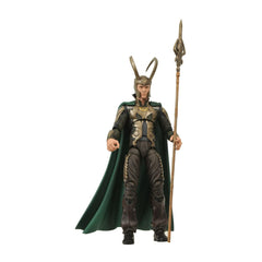 Diamond Select Toys Loki rainbow-bridge display stand enhances cohesive diorama setups.