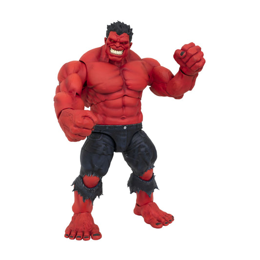 Diamond Select Toys Red Hulk figure front view showcases a bold display-ready sculpt.