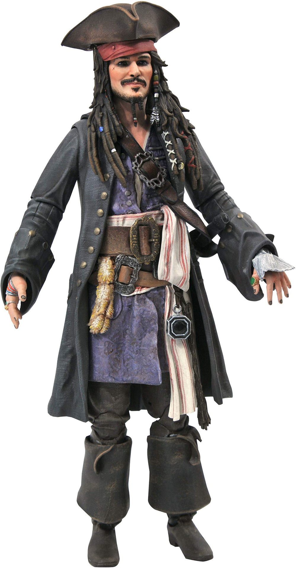 Diamond Select Toys Jack Sparrow action figure, 7-inch scale, ideal for display and storytelling.