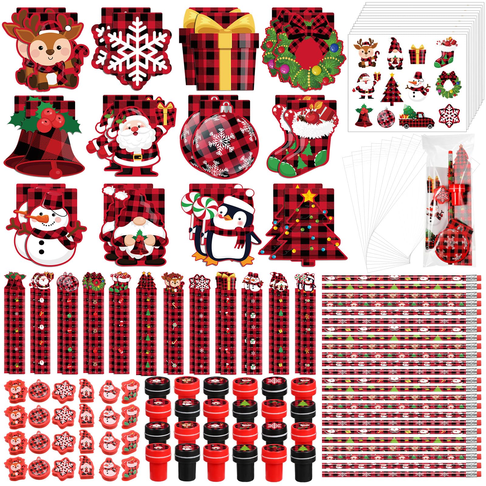 Dianelhall Christmas pencils with buffalo plaid for festive writing and gift decorating.
