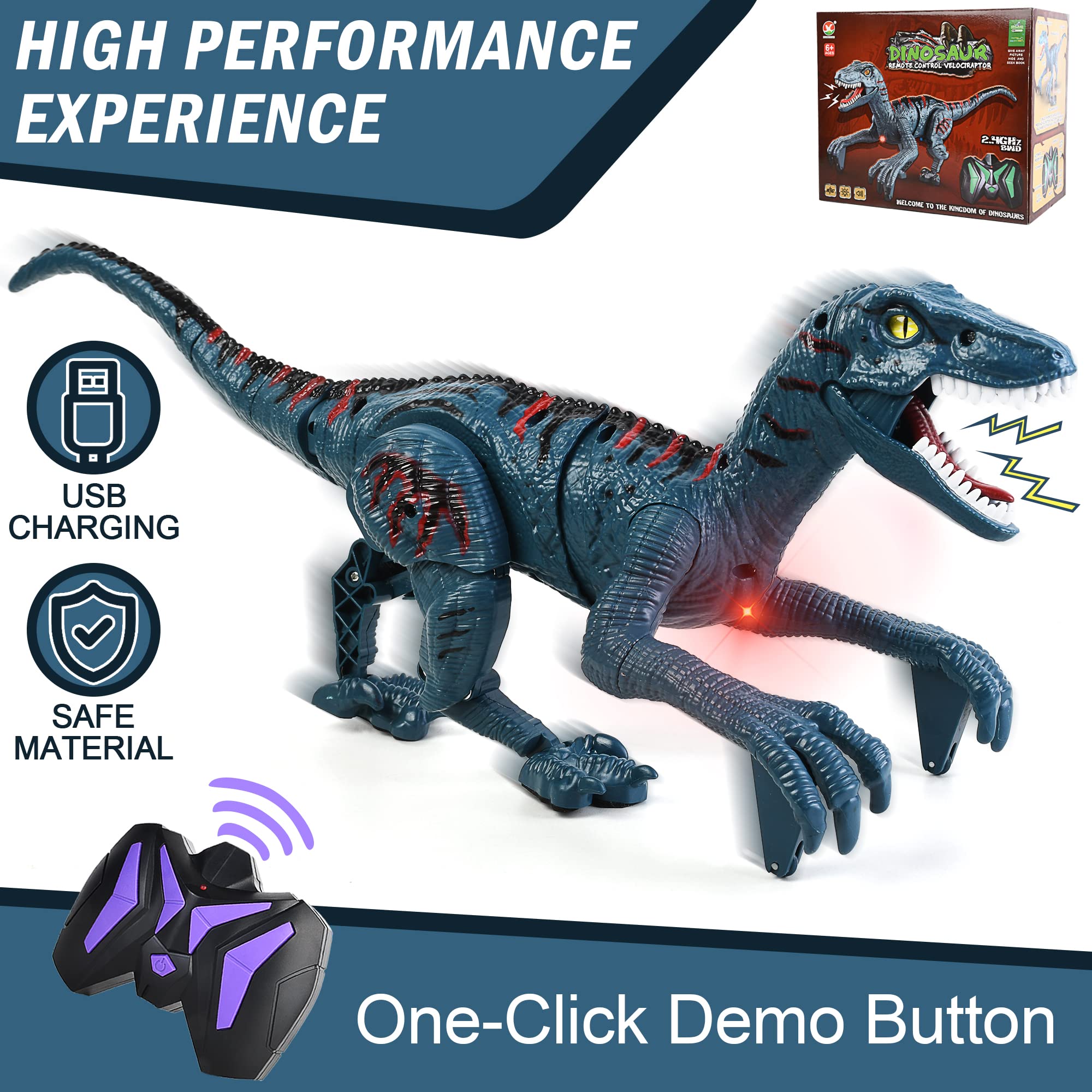 DibyAgl Large RC dinosaur battery life supports extended outings