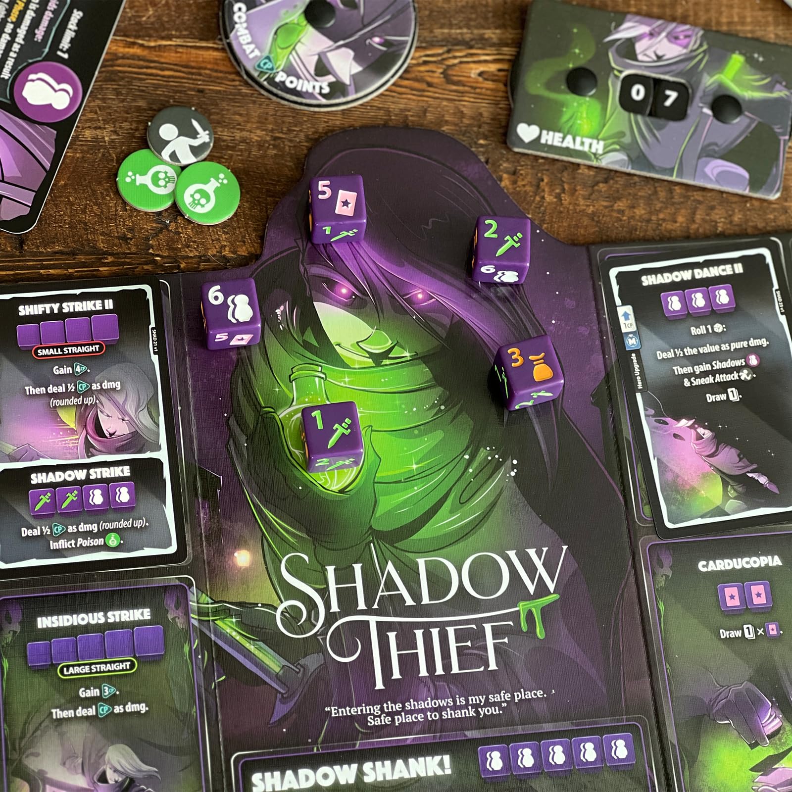 Dice Throne hero trays and parts help organize components for fast, confident setup
