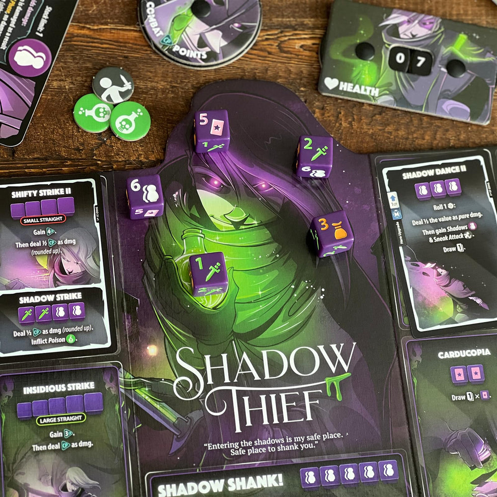 Dice Throne hero trays and parts help organize components for fast, confident setup