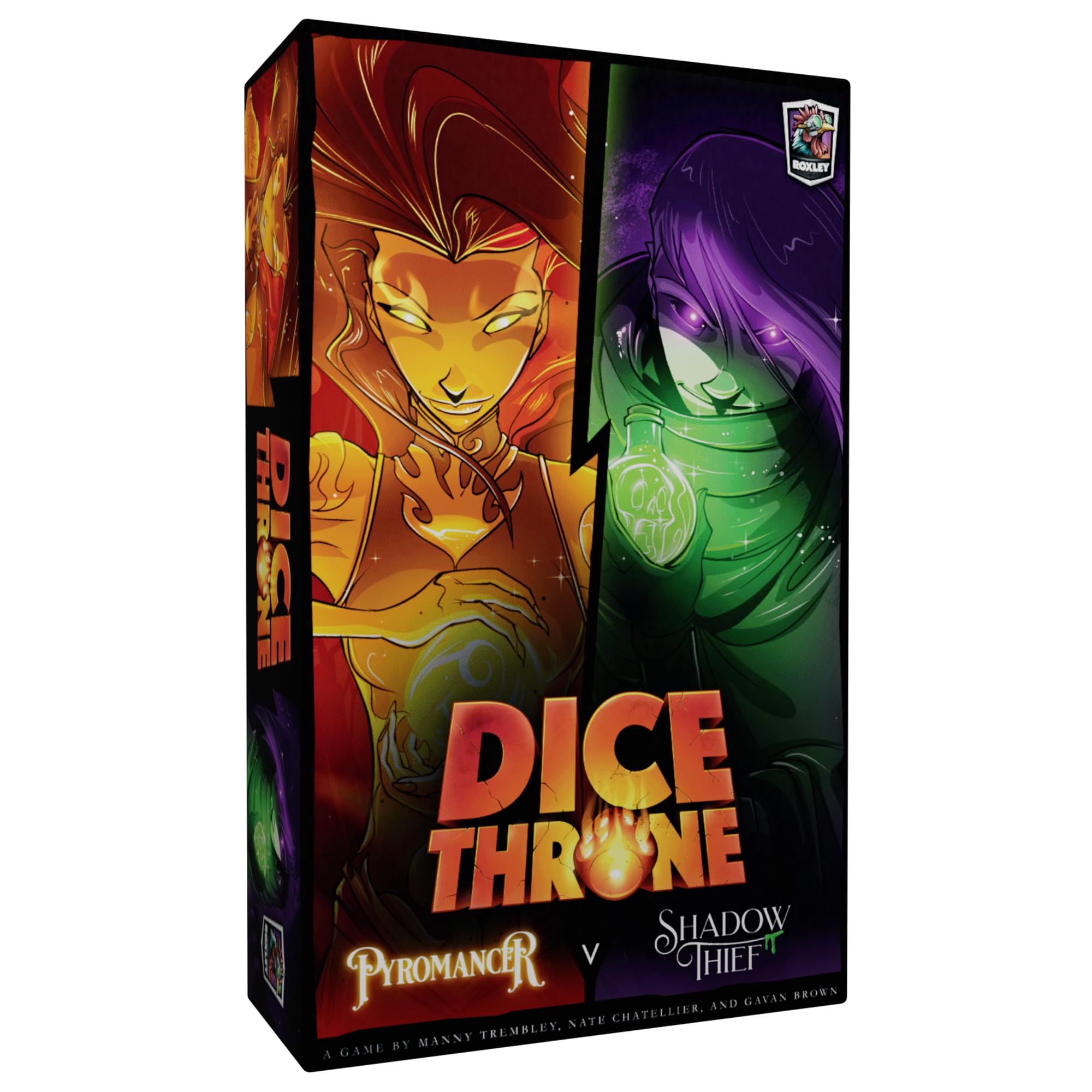 Dice Throne Pyromancer dice and ability cards showcase fast-paced tactical combat