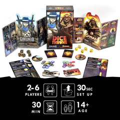 Dice Throne Samurai dice and tray for a strategic head-to-head