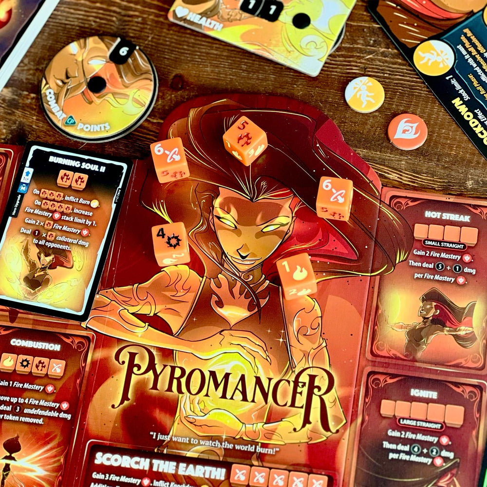 Dice Throne two-hero box packaging shows premium components for quick setup