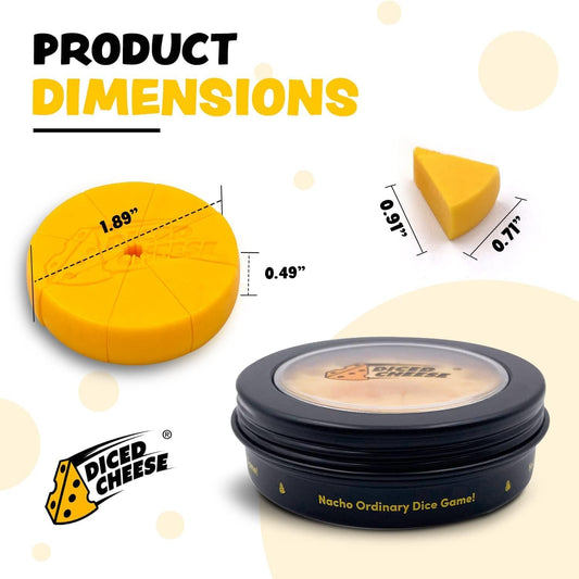 Diced Cheese leaning towers setup showing balance challenge for family fun.
