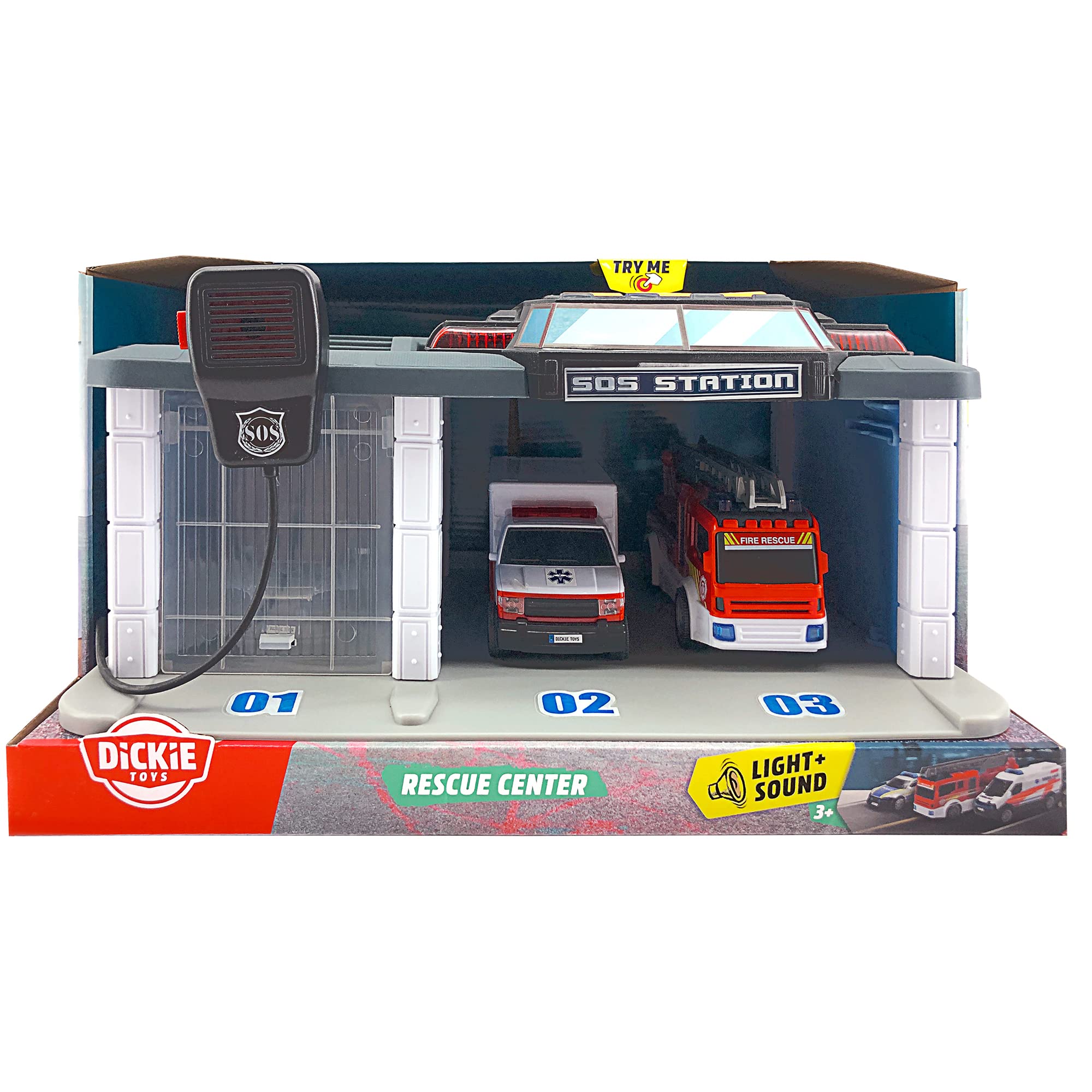 Dickie Toys Rescue Station open doors showcasing accessible interior