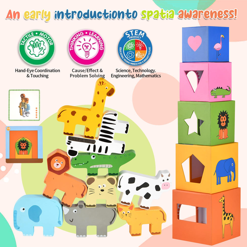 DICROON nesting boxes offer durable cardboard challenges for nesting play.