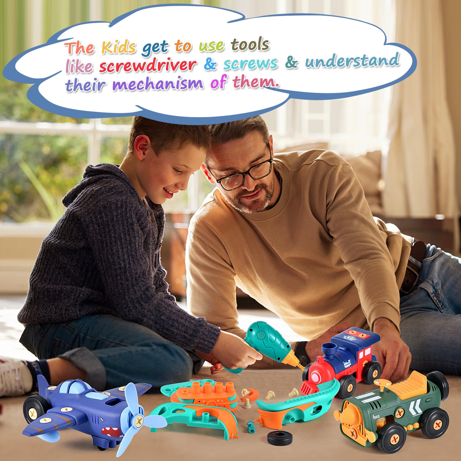 DICROON take-apart train model builds motor skills