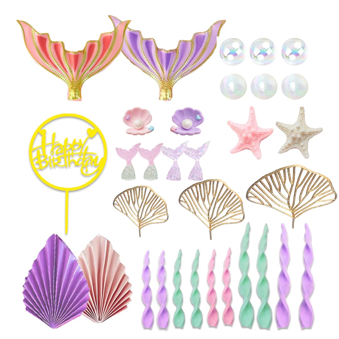 DiDida mermaid seaweed, bubbles, shells add texture and vibrant color to birthday cakes.