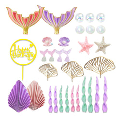 DiDida mermaid seaweed, bubbles, shells add texture and vibrant color to birthday cakes.