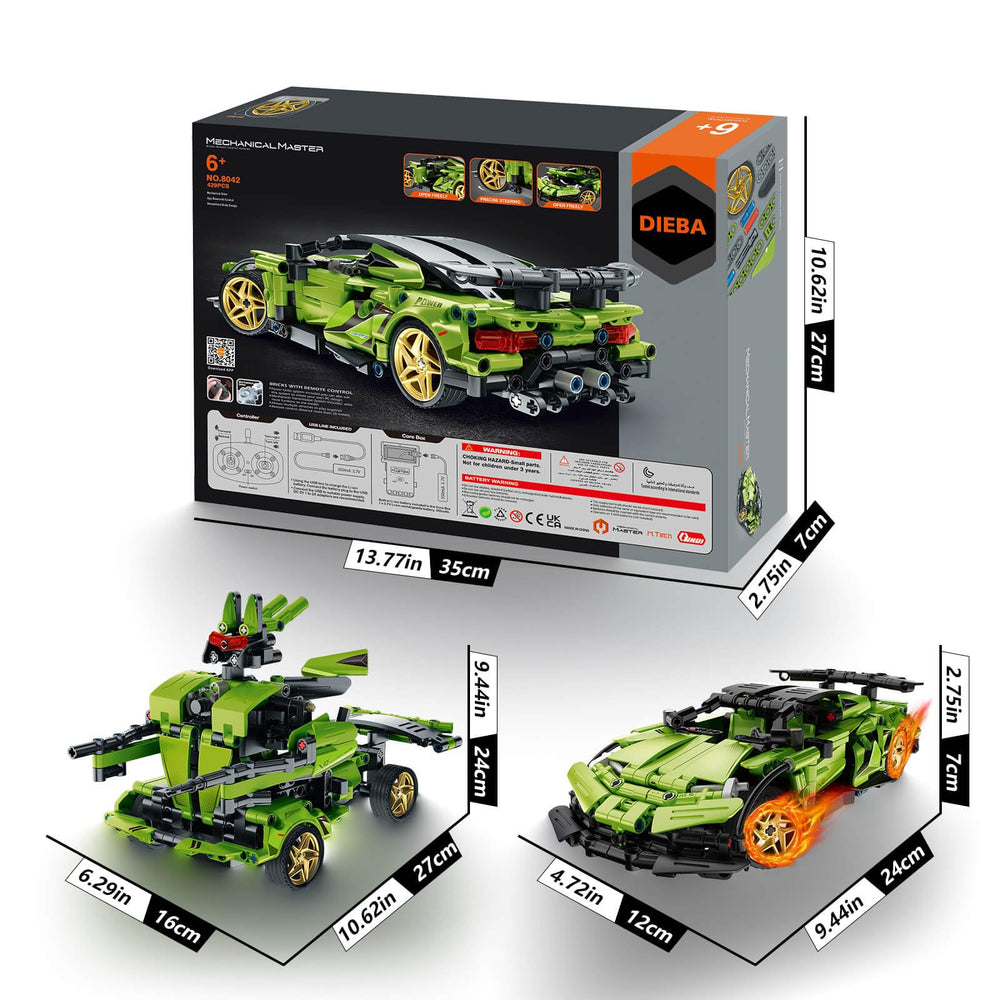 DIEBA STEM kit—green blocks, tactile play for hands-on learning