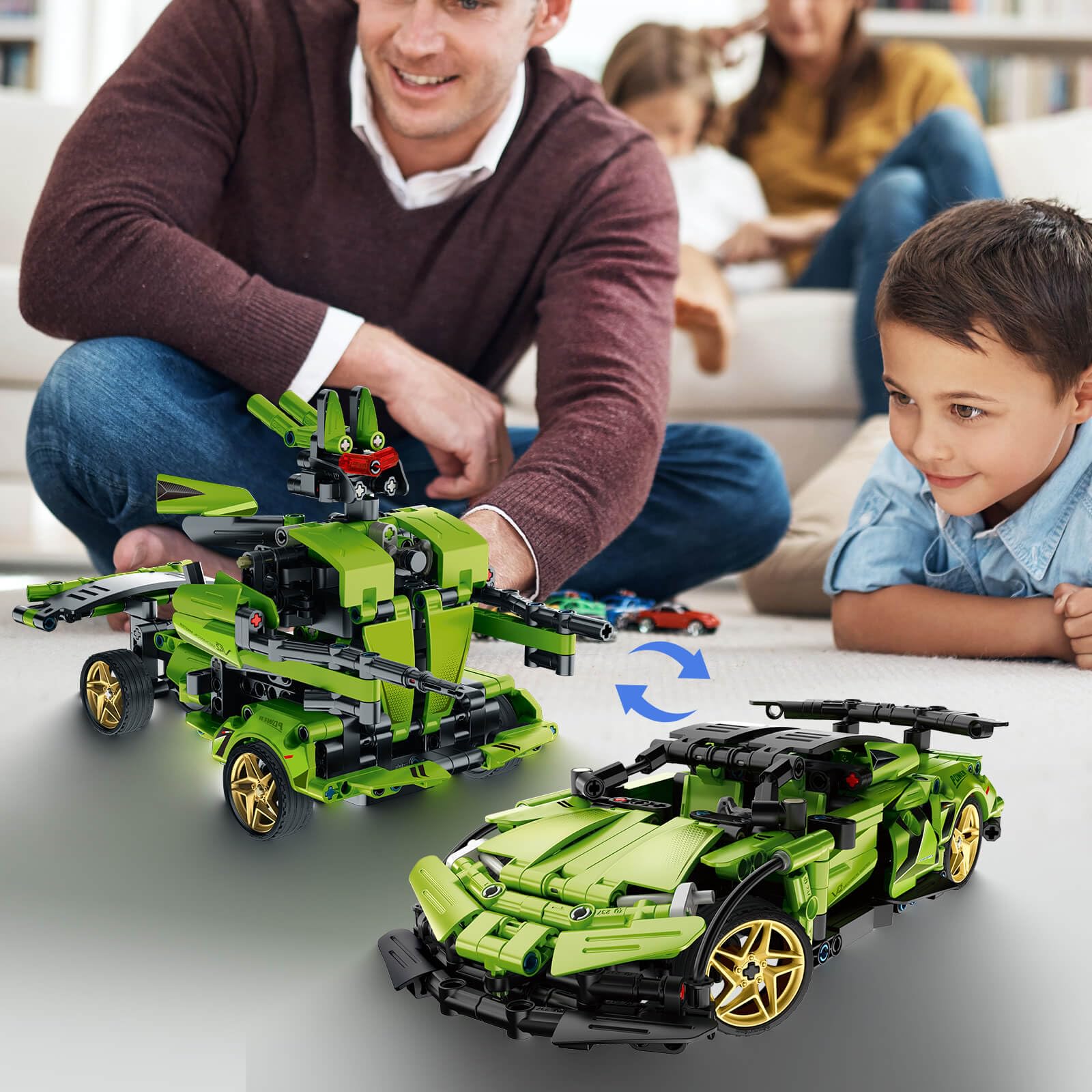 DIEBA STEM kit—robot battle mode, side angle, showcases sturdy construction