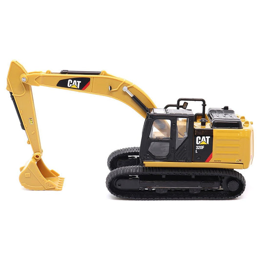 Diecast Masters 320F L with working boom showcases realistic loading action.