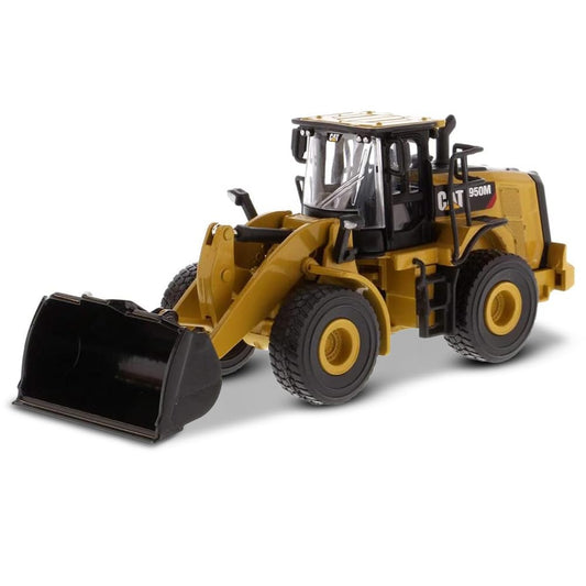 Diecast Masters Cat 950M wheel loader cab interior detail for display.