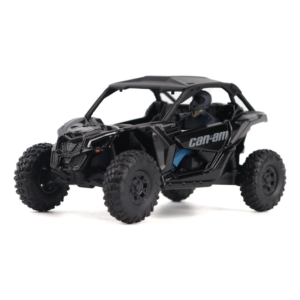 Diecast Masters BRP Maverick X3 Turbo RR, triple black, front view ideal for display.