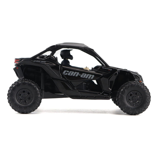 BRP Maverick X3 Turbo RR side profile showcases sleek silhouette and rugged tires.