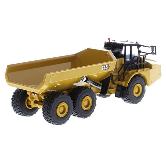 Diecast Masters Cat 745 truck side view highlights compact 6.75-inch scale for shelves