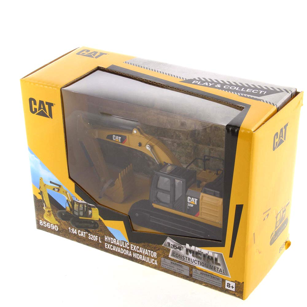 Diecast Masters Caterpillar 320F L clear windows reveal interior detailing.