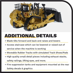 Diecast Masters CAT D11 dozer rear platform and powered ladder detail.
