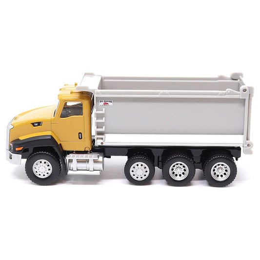 Diecast Masters CT660 dump truck swinging tailgate demonstrates interactive play and display versatility.