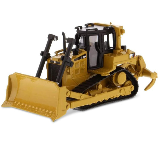 Diecast Masters D6R XL bulldozer front view shows a sturdy diecast build for display