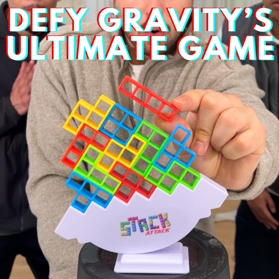 Diffy Toys Stack Attack setup ideal for a cozy family game night.