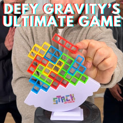Diffy Toys Stack Attack setup ideal for a cozy family game night.