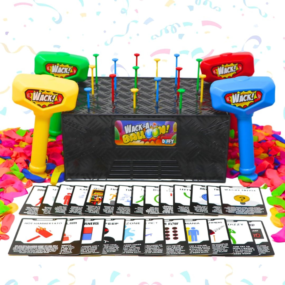 DiFFY Wack A Balloon Party Edition balloons invite lively table play and social interaction.