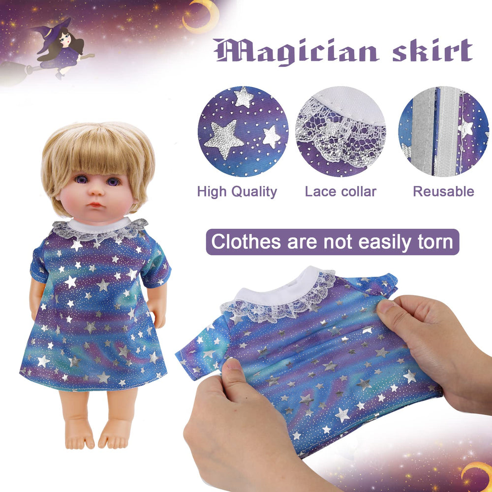 Digabi Alive-Baby doll clothes set 3: star-pattern dresses for playful storytelling