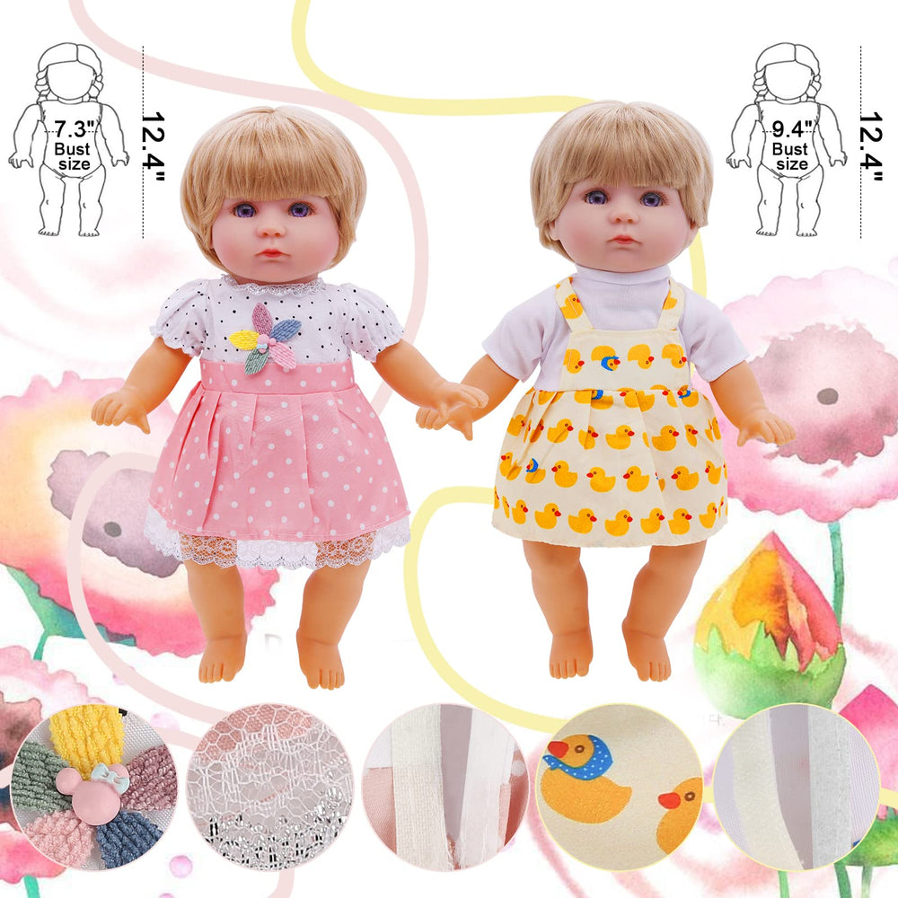 Digabi Alive-Baby doll clothes set 5: flower designs for cheerful dress-up moments
