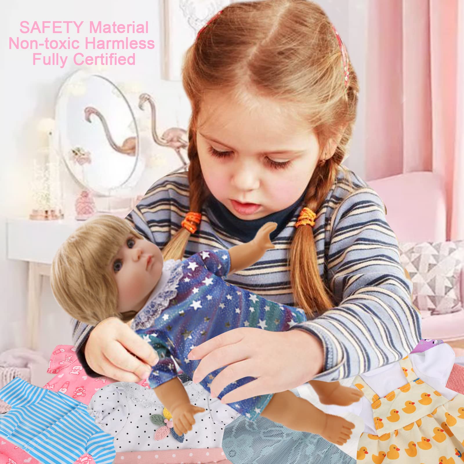 Digabi Alive-Baby doll clothes set 7: six outfits included for 12-inch dolls