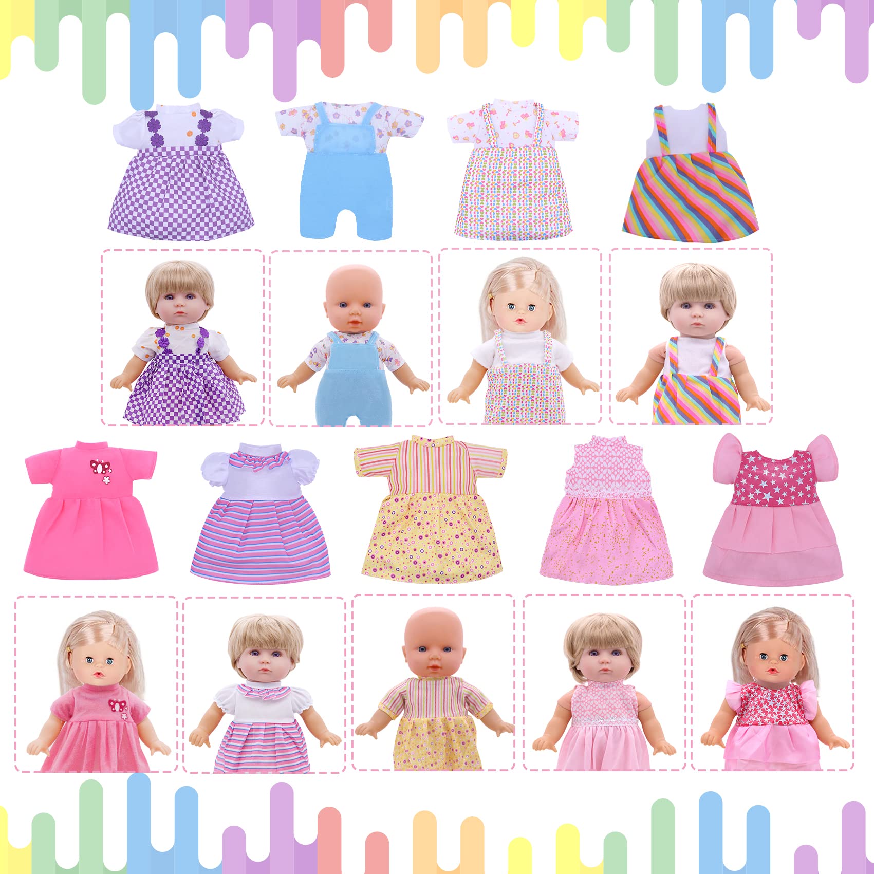 Digabi comprehensive doll clothes collection kit for imaginative play.