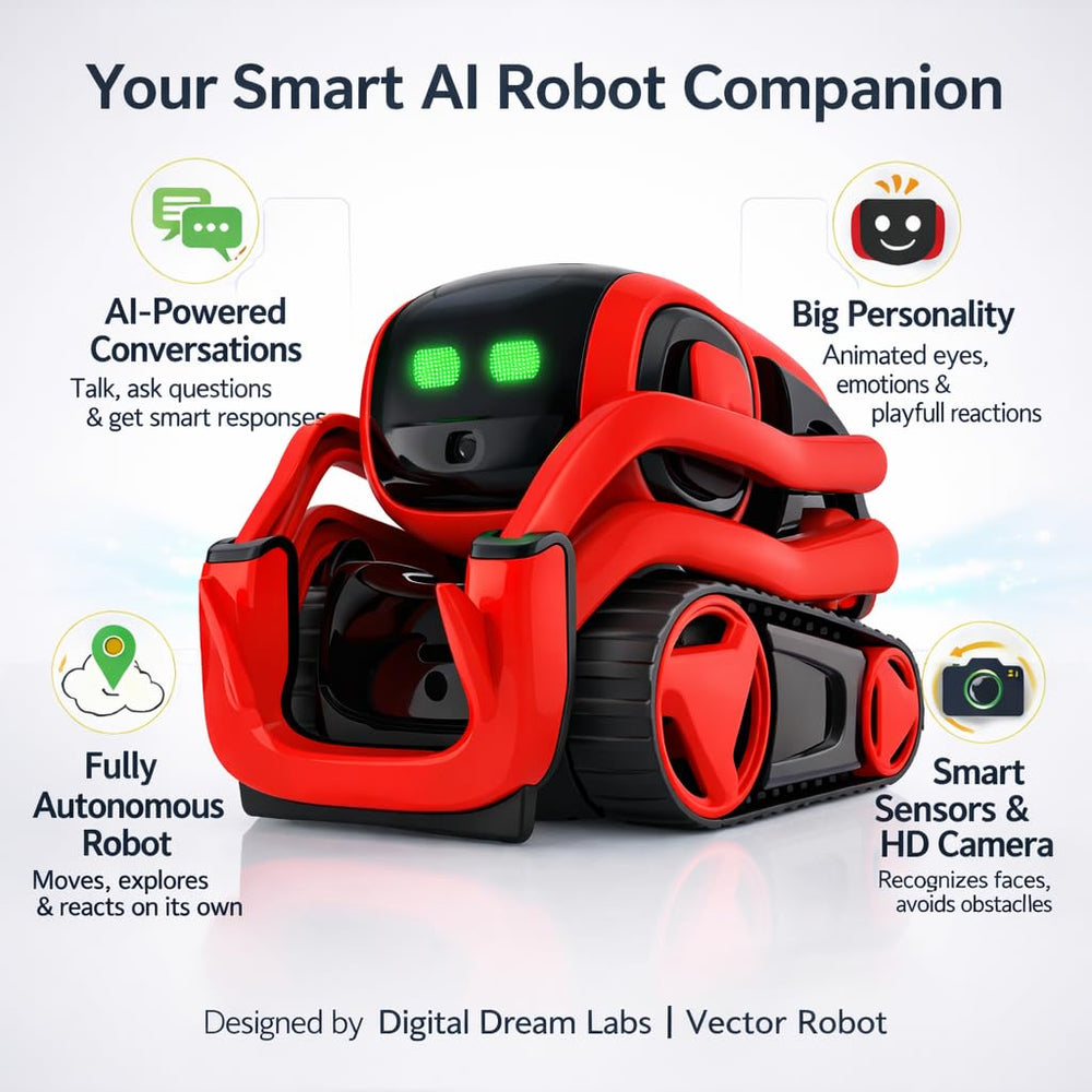 Digital Dream Labs Vector face recognition feature helps personalize greetings and interactions.