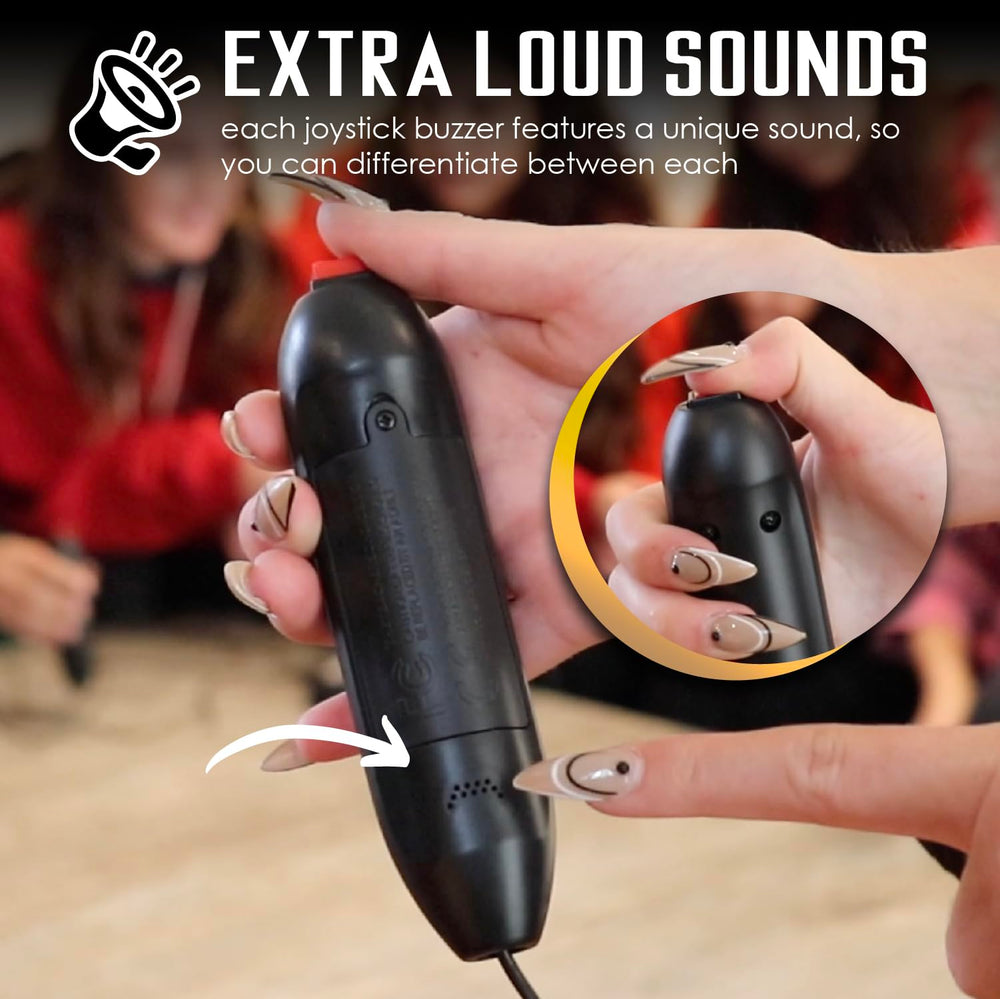 Digital Energy Handheld Game System buzzer joysticks in action during quiz