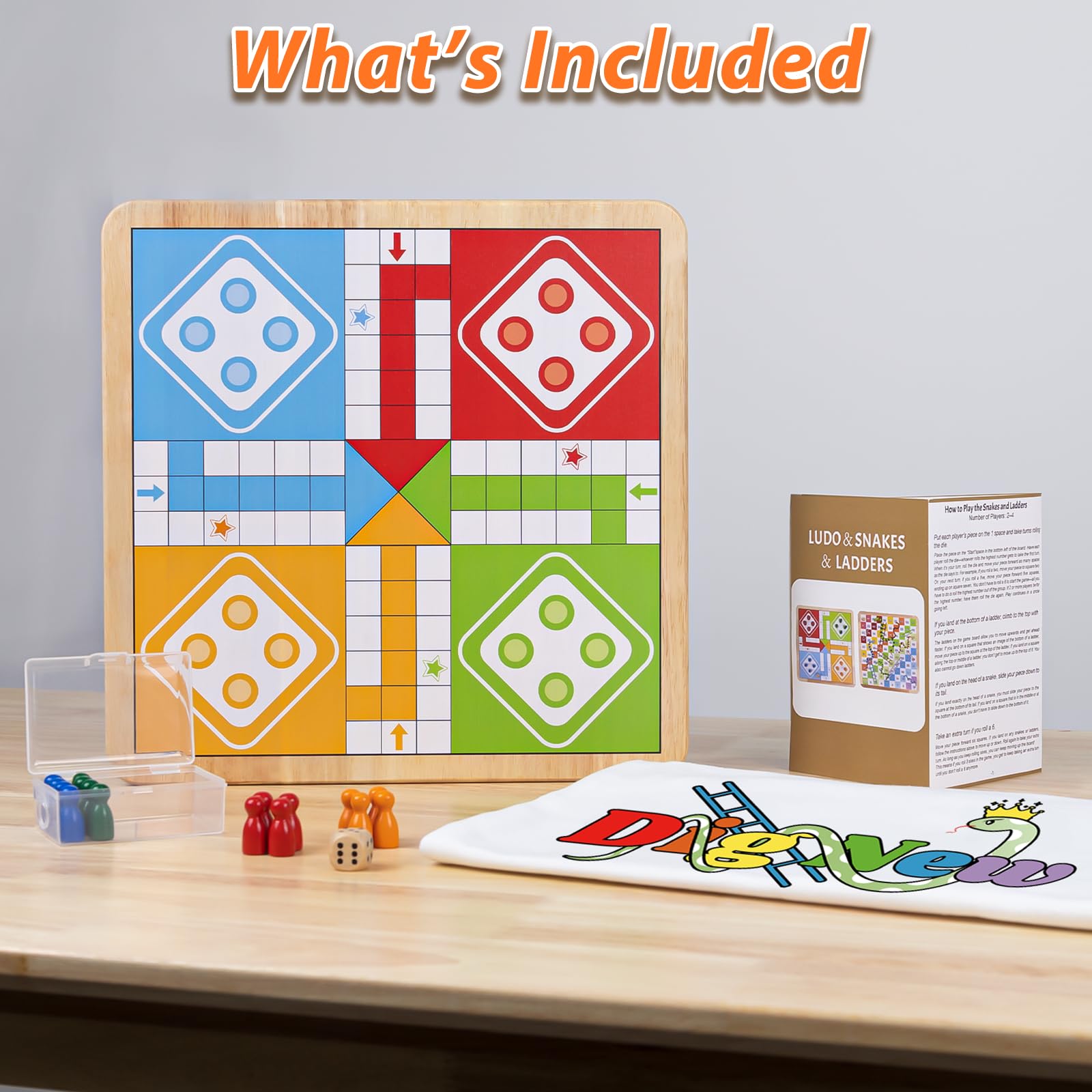DigNew organizer box holding 16 pieces and dice securely.
