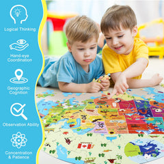 DIGOBAY bright colors puzzle helps quick recognition of states and regions.