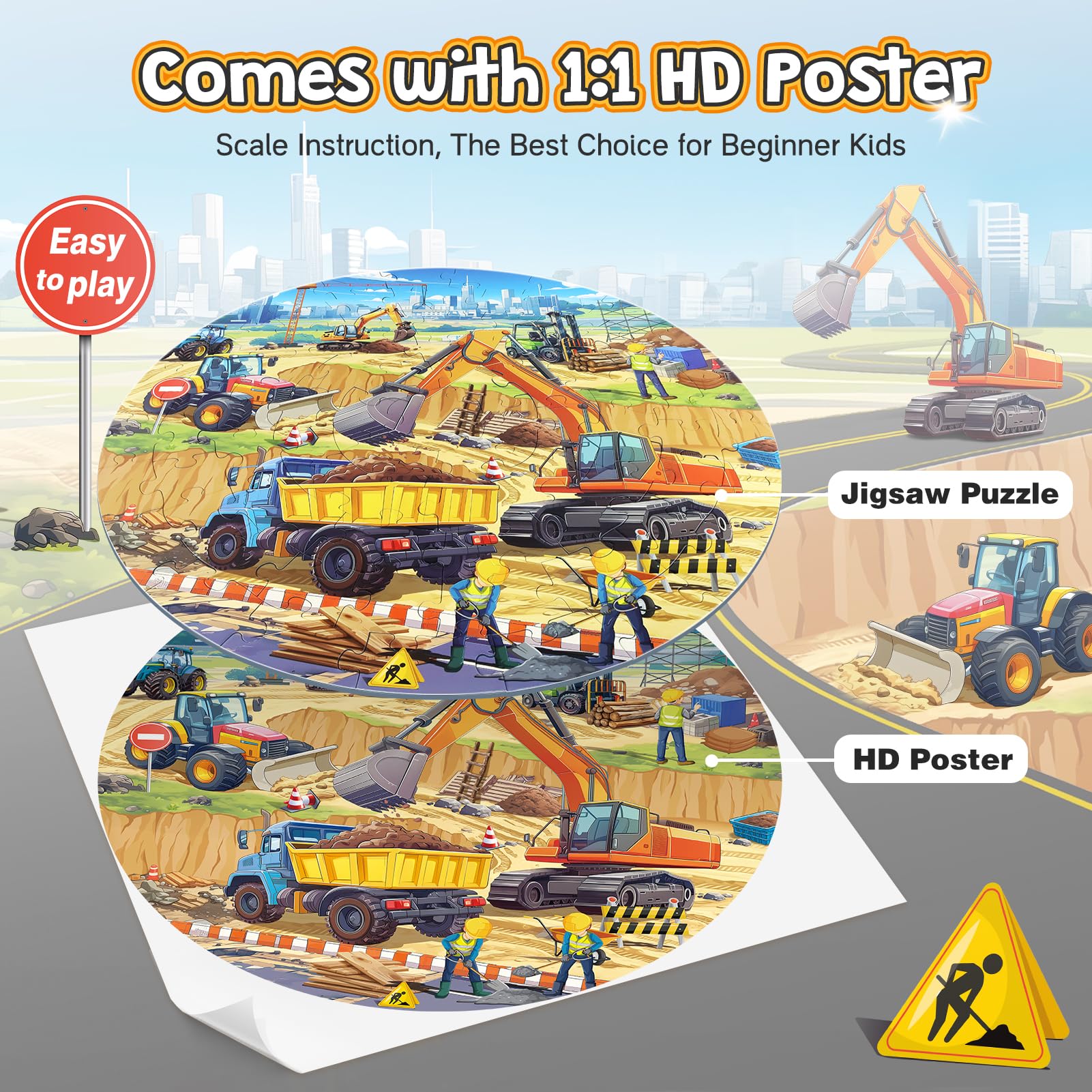 DIGOBAY bright construction-site puzzle sparks imagination during playtime